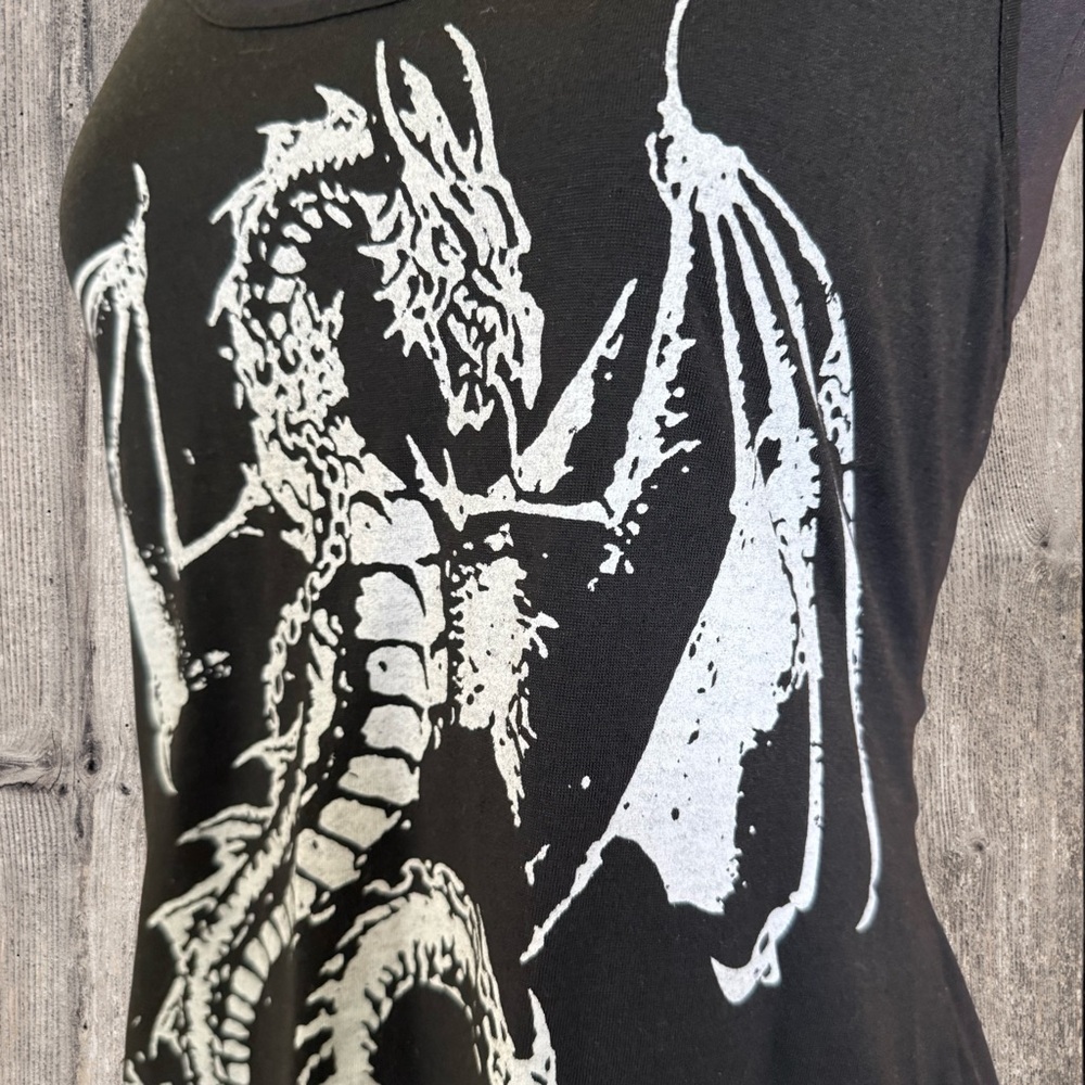 Dragon Print Racer Back Tank Top - Picture 2 of 8